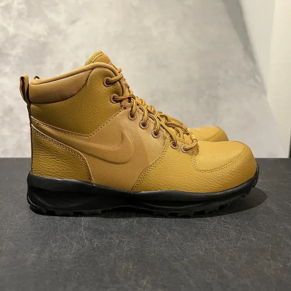 Nike Boots Youth Size 5Y Wheat Black Manoa LTR Leather Hiking Trail BQ5372-700